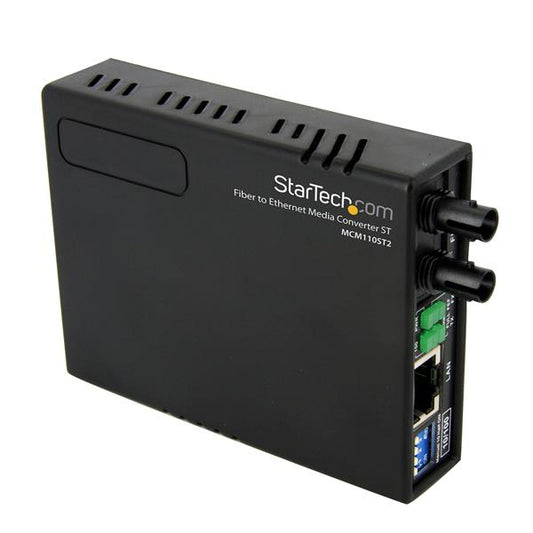 StarTech.com - Conversor de Medios Ethernet 10/100 RJ45 a Fibra Óptica Multimodo ST - 2Km