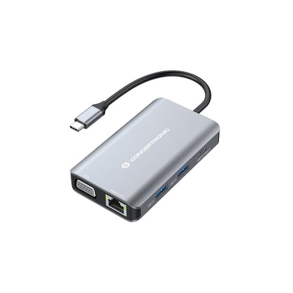 Conceptronic - DONN21G base para portátil y replicador de puertos Alámbrico USB 3.2 Gen 1 (3.1 Gen 1) Type-C Gris