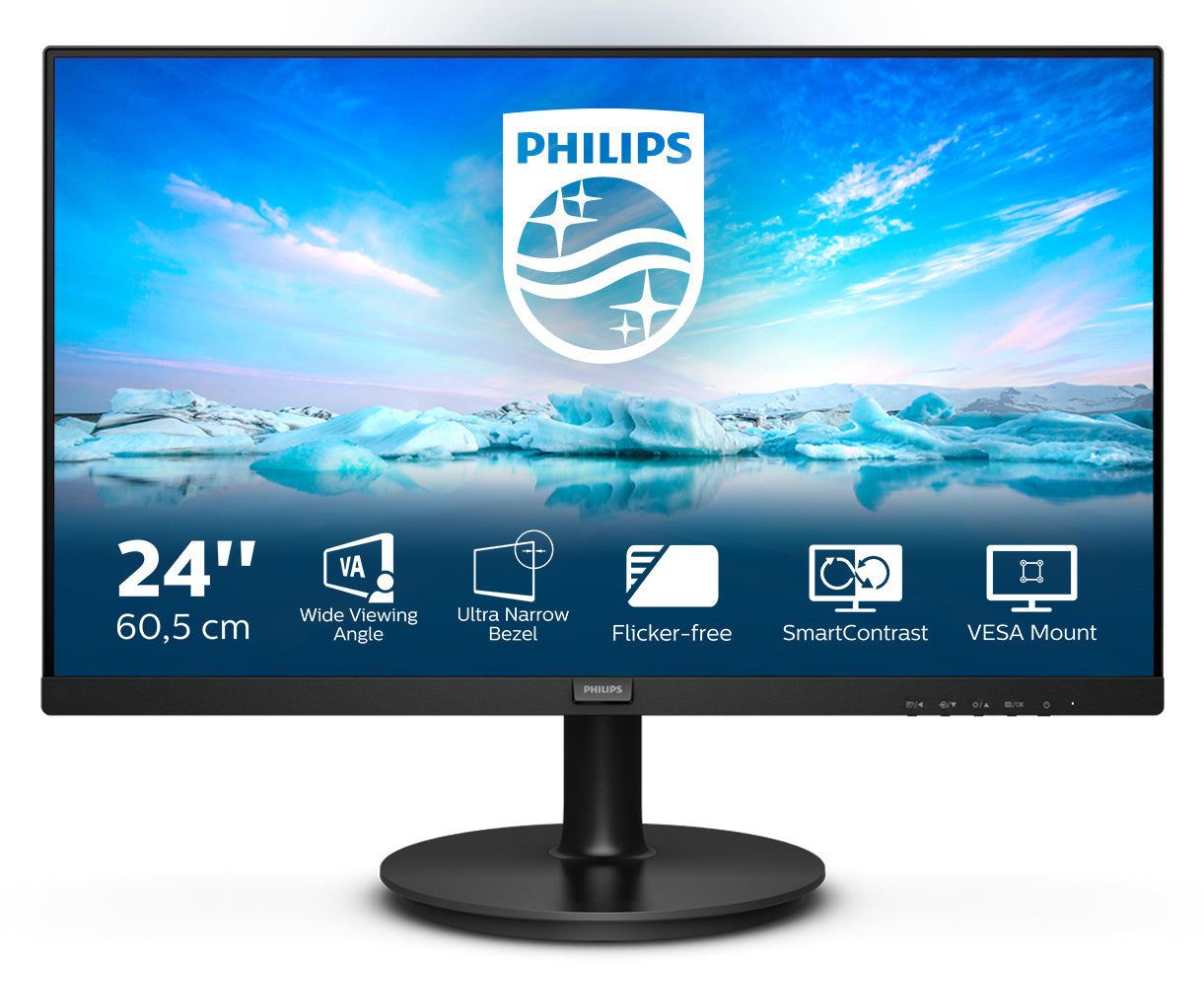 Philips - V Line 241V8LA/00 LED display 60 5 cm (23.8") 1920 x 1080 Pixeles Full HD Negro