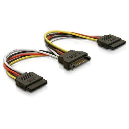 DeLOCK - Cable Power SATA 15pin > 2x SATA HDD  straight 0 15 m