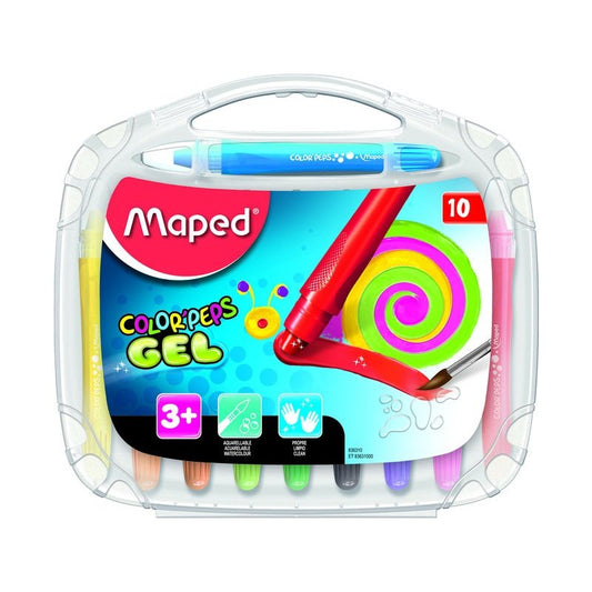 Maped - Ceras Smoothy Gel Acuarelable - Pack de 10 unidades