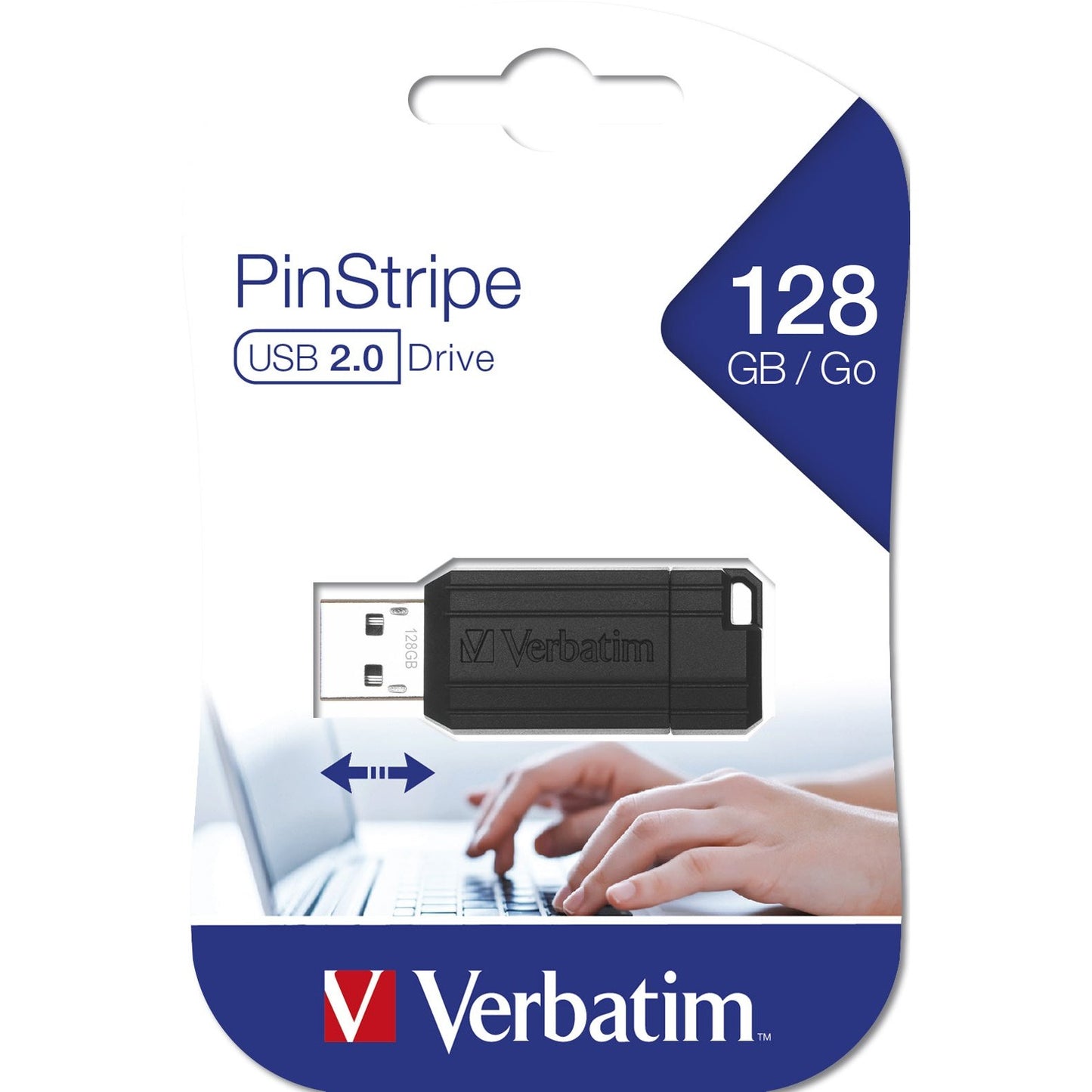 Verbatim - PinStripe - Unidad USB de 128 GB - Negro