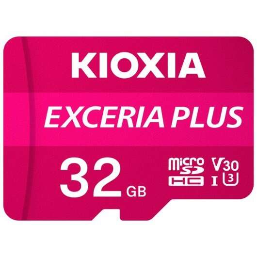 Kioxia Exceria Plus Tarjeta Micro SDHC 32GB UHS-I U3 V30 A1 Clase 10 con Adaptador 1 pieza(s)