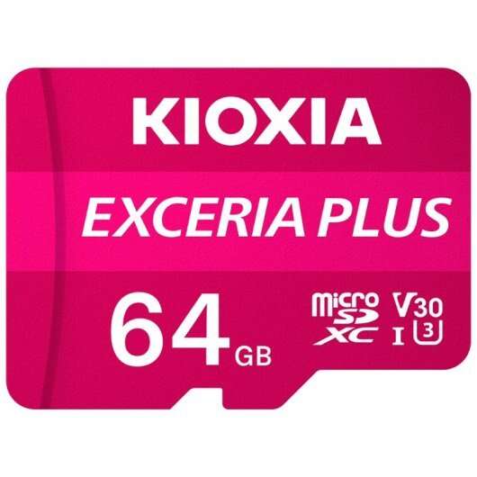 Kioxia Exceria Plus Tarjeta Micro SDXC 64GB UHS-I U3 V30 A1 Clase 10 con Adaptador 1 pieza(s)