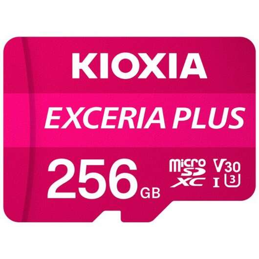 Kioxia Exceria Plus Tarjeta Micro SDXC 256GB UHS-I U3 V30 A1 Clase 10 con Adaptador 1 pieza(s)