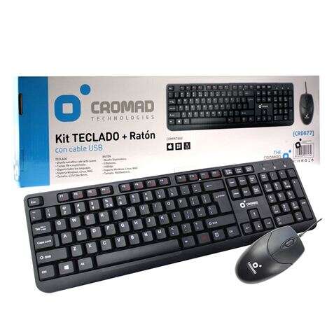 Cromad Pack USB Teclado + Raton 1000dpi 3 Botones 1 pieza(s)