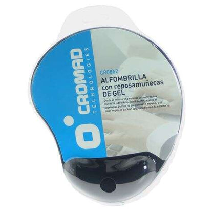 Cromad Alfombrilla Raton con Reposamuñecas de Gel - Base Antideslizante - Medidas 23.5x19.5 cm 1 pieza(s)