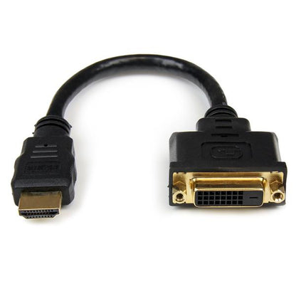 StarTech.com - Adaptador de 20cm HDMI a DVI - DVI-D Hembra - HDMI Macho - Cable Conversor de Vídeo - Negro