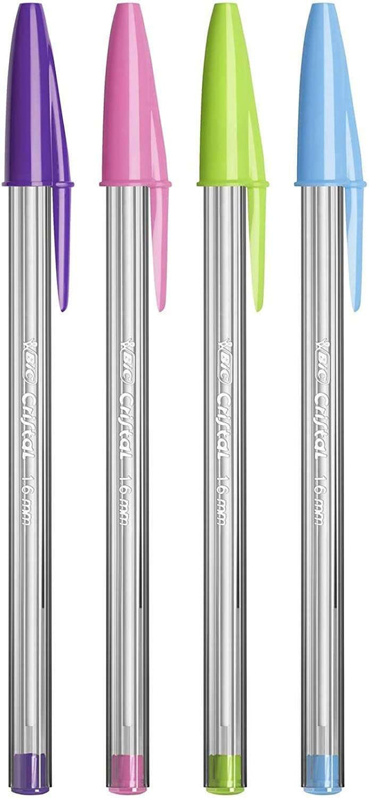 BIC - BLISTER 4 BOLIGRAFO CRISTAL FUN PUNTA 1 6 MM. COLORES SURTIDOS BIC 8957921