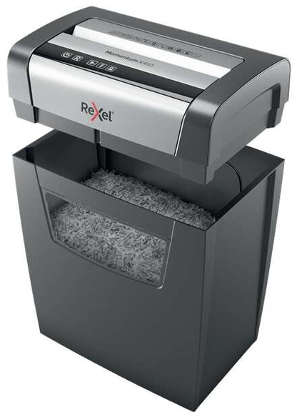 Rexel - Momentum X410 triturador de papel Corte en partículas Negro  Gris