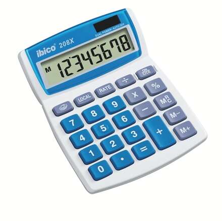 Ibico - 208X Escritorio Calculadora básica Azul  Blanco calculadora