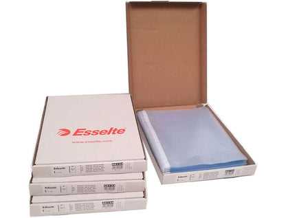 Esselte - CAJA 100 FUNDAS POLIPROPILENO MULTITALADRO FORMATO A4 80 MICRAS 16 TALADROS TRANSPARENTE ESSELTE 46099