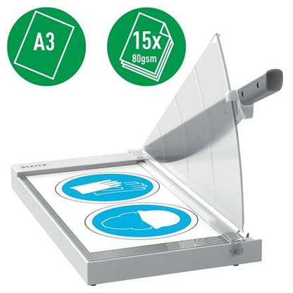 Leitz Precision Office A3 Guillotina de papel - Recorta hasta 15 Hojas - Formato A3 - Corte Acero Rectificado de Precision 1 pieza(s)