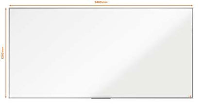 Nobo Essence Pizarra de Melamina 2400x1200mm - Marco de Aluminio Anodizado - Bandeja para Rotuladores - Color Blanco 1 pieza(s)