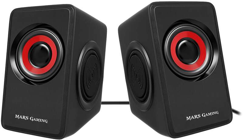 Mars Gaming MS1 Altavoces 2.0 10W USB, Jack 3.5mm - 6 Drivers de Sonido: 2 Activos y 4 Pasivos - Control de Volumen 1 pieza(s)