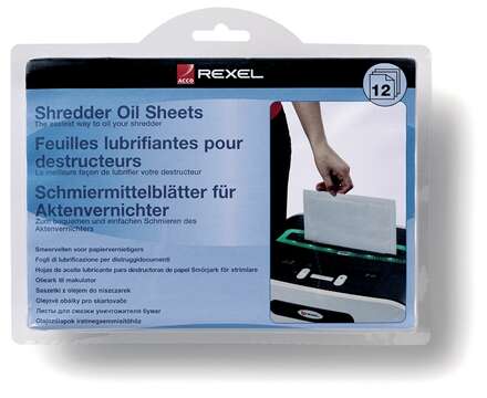 Rexel - Láminas lubricantes para destructora (12)