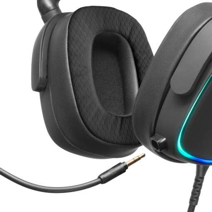 Mars Gaming MHAX Auriculares Gaming con Microfono Extraible - Iluminacion RGB - Diadema Ajustable - Almohadillas Acolchadas - Control en Cable - Cable Trenzado de 2m 1 pieza(s)