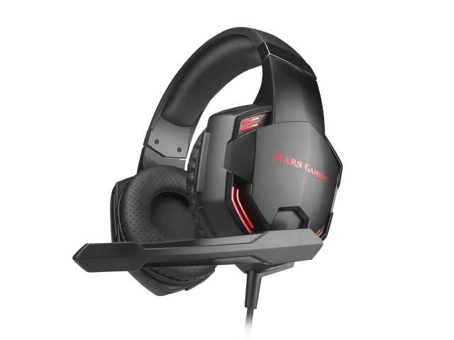 Mars Gaming MHX PRO 7.1 Auriculares Gaming 7.1 DSP USB con Microfono Plegable - Iluminacion LED Roja - Almohadillas con Memory Foam - Control en Cable - Cable Trenzado de 2m 1 pieza(s)