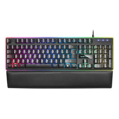 Mars Gaming - MK320ES Teclado Gaming H-Mech 13 Modos RGB y Halo Reposamuñecas Acolchado Antighosting Idioma Español