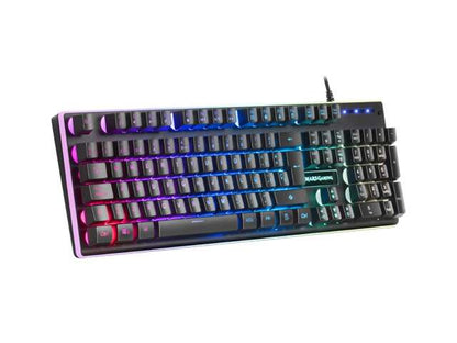 Mars Gaming - MK320ES Teclado Gaming H-Mech 13 Modos RGB y Halo Reposamuñecas Acolchado Antighosting Idioma Español