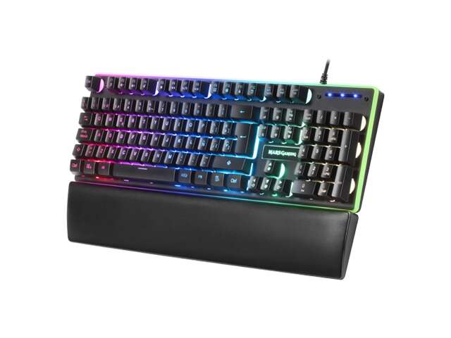 Mars Gaming - MK320ES Teclado Gaming H-Mech 13 Modos RGB y Halo Reposamuñecas Acolchado Antighosting Idioma Español