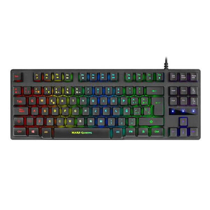 Mars Gaming - MKTKLES Teclado Gaming H-Mech Iluminación RGB 8 Efectos Antighosting Idioma Español