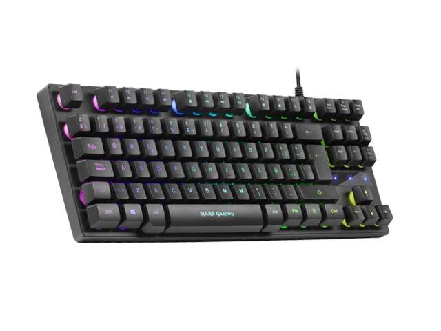 Mars Gaming - MKTKLES Teclado Gaming H-Mech Iluminación RGB 8 Efectos Antighosting Idioma Español