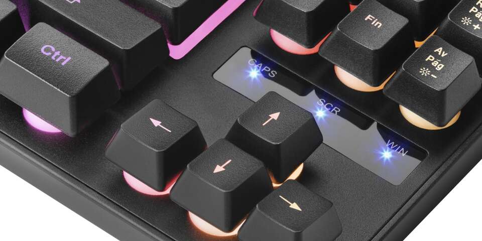 Mars Gaming - MKTKLES Teclado Gaming H-Mech Iluminación RGB 8 Efectos Antighosting Idioma Español