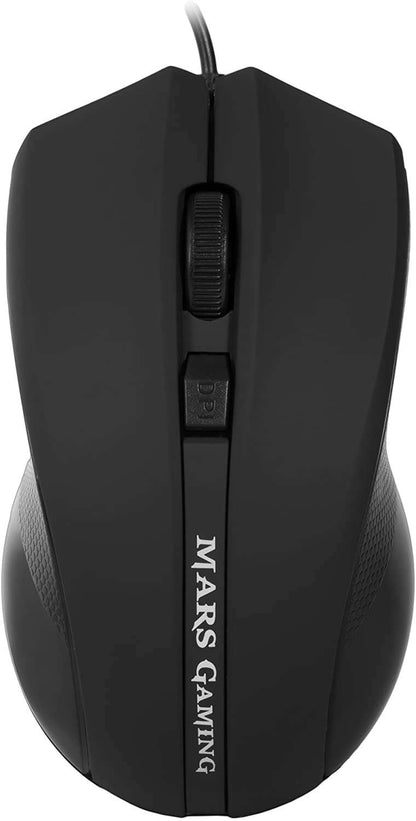 Mars Gaming - MRCP1 Combo Gaming Teclado Antighosting Ratón 2800DPI Auriculares y Alfombrilla Idioma Español