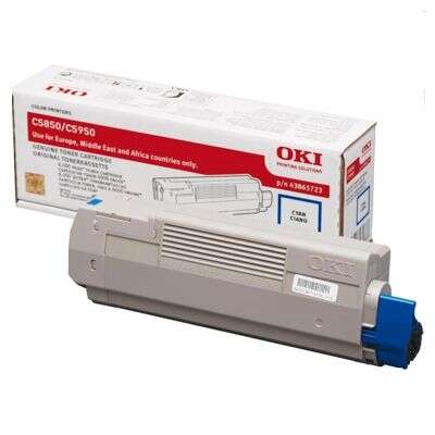 OKI C5850/C5950/MC560 Cyan Cartucho de Toner Original - 43865723 Tintasmurcia.com