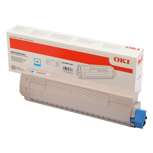 OKI C823/C833/C843 Cyan Cartucho de Toner Original - 46471103 Tintasmurcia.com