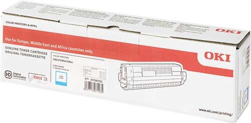 OKI C824/C834/C844 Cyan Cartucho de Toner Original - 47095703 Tintasmurcia.com