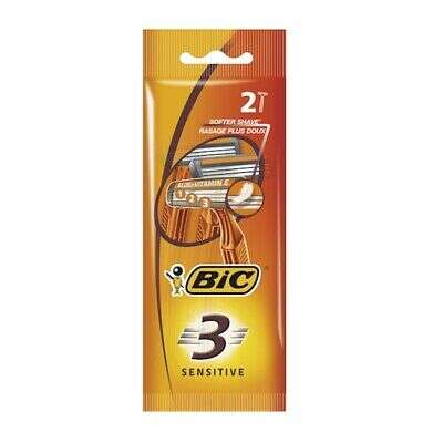 Bic Sensitive 3 Pack de 2 Maquinillas de Afeitar Desechables de 3 Hojas - Tira Lubricante con Aloe Vera 1 pieza(s)