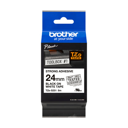 Brother TZE-S251 cinta para impresora de etiquetas Negro sobre blanco TZ