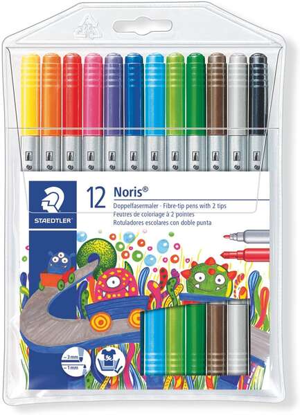 Staedtler Noris 320 Pack de 12 Rotuladores de Doble Punta - Resistente a la Presion - Colores Surtidos 1 pieza(s)