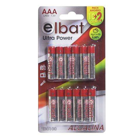 Elbat Pack de 12 Pilas Alcalinas LR03/AAA 1 pieza(s)