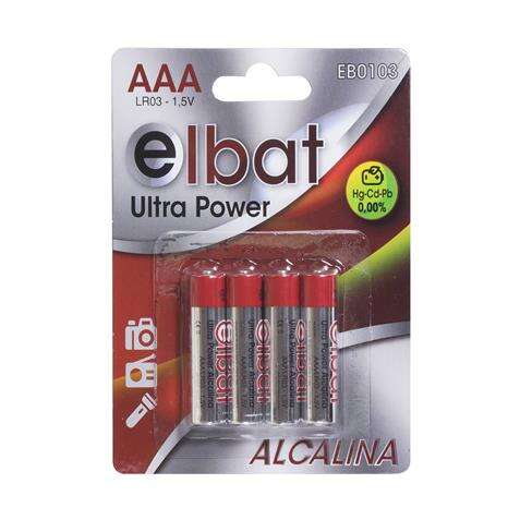 Elbat Pack de 4 Pilas Alcalinas LR03/AAA 1 pieza(s)