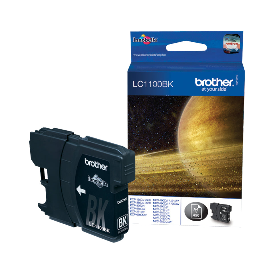 Brother LC-1100BK Black Ink Cartridge cartucho de tinta 1 pieza(s) Original Negro