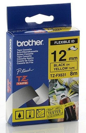 Brother - TZ-FX631 cinta para impresora de etiquetas Negro sobre amarillo