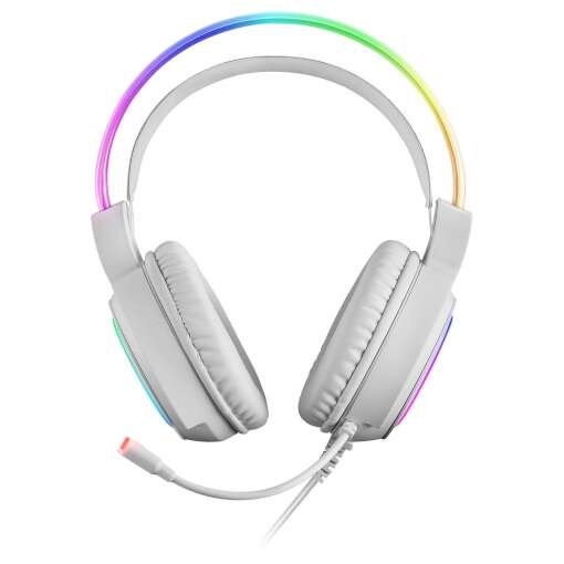 Mars Gaming Auriculares Gaming con Microfono Flexible - Iluminacion RGB - Diadema Ajustable - Almohadillas Acolchadas - Control en Auricular - Cable de 1.80m 1 pieza(s)