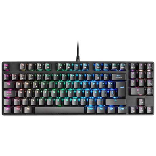 Mars Gaming - MKREVOPROBES Negro  Teclado Gaming RGB Mecánico  TKL+ NUM  Switch Azul  Español