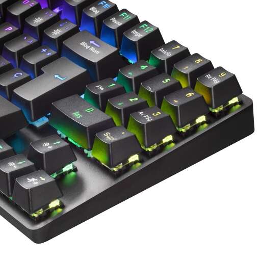 Mars Gaming - MKREVOPROBES Negro  Teclado Gaming RGB Mecánico  TKL+ NUM  Switch Azul  Español