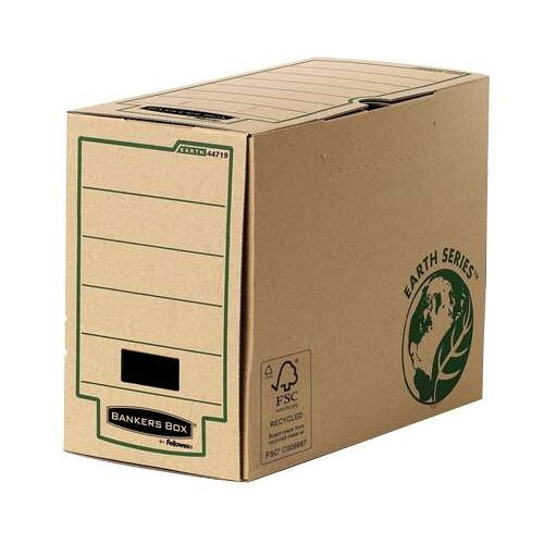 Fellowes Bankers Box Earth Caja de Archivo Definitivo Folio 150mm - Montaje Manual - Carton Reciclado Certificacion FSC - Color Marron (Precio unidad suelta)