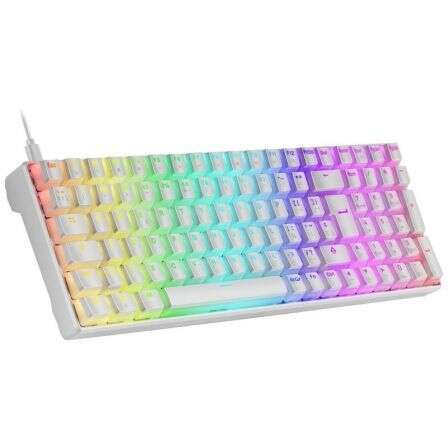 Mars Gaming - MKULTRA Teclado Mecánico Blanco RGB Compacto 96% Switch Outemu SQ Marrón Español