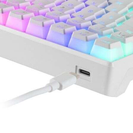 Mars Gaming - MKULTRA Teclado Mecánico Blanco RGB Compacto 96% Switch Outemu SQ Marrón Español