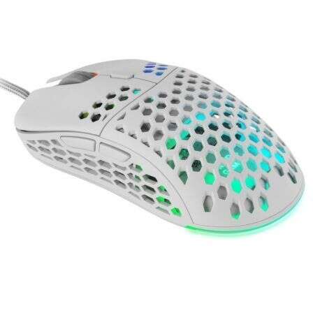 Mars Gaming - MM55W Blanco Ratón Gaming RGB Chroma Ultra-ligero 55g 12800 DPI