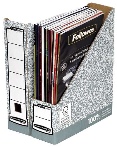 Fellowes Bankers Box Revistero A4 80mm - Montaje Manual - Carton Reciclado Certificacion FSC - Color Gris 10 pieza(s)