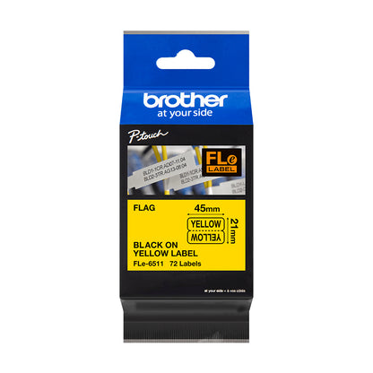 Brother - FLE-6511 cinta para impresora de etiquetas Negro sobre amarillo