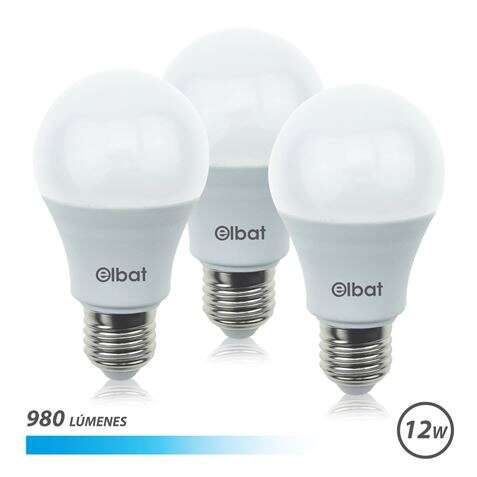 Elbat Pack de 3 Bombillas LED A60 12W E27 980lm - 6500K Luz Fria 1 pieza(s)