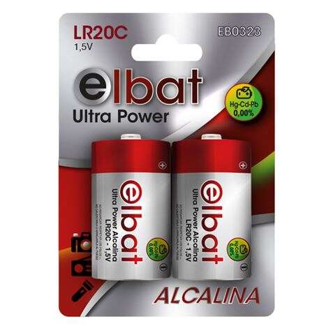 Elbat Pack de 2 Pilas Alcalinas LR20C 1 pieza(s)